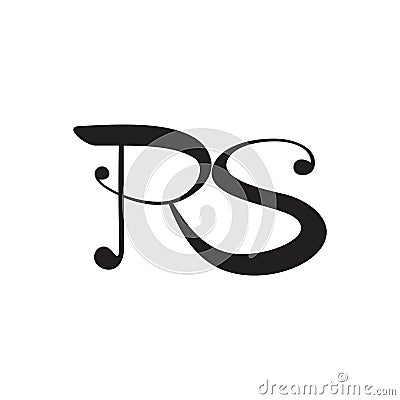Letter rs linked curves logo vector Vector Illustration