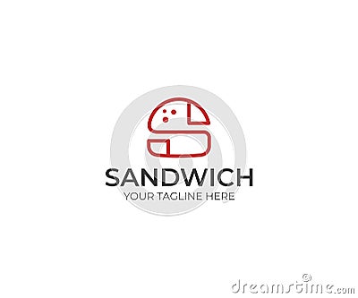 Letter S Burger Logo Template. Hamburger Vector Design Vector Illustration