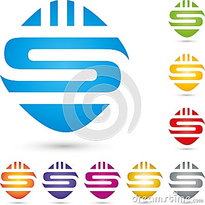 Letter, S, colored, alphabet logo Stock Photo