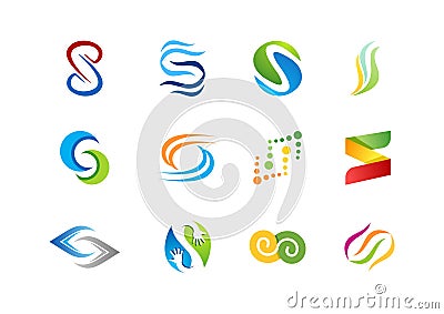 Letter S logo, abstract element concept company logos, business logo symbol icon vector design Vector Illustration