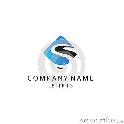 Letter s logo abstract illustration, road emblem with color vector design Vector Illustration