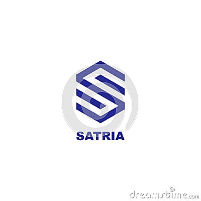Letter S Logo Design. Initials Logo Design. Hexagon Logo Vector Illustration