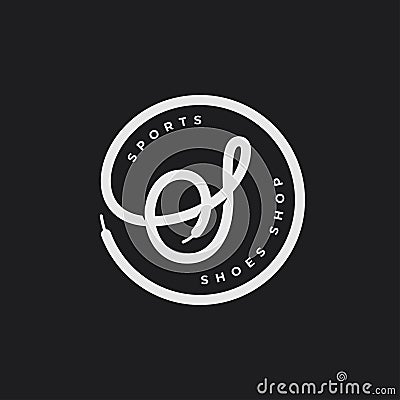 Letter S logo. Sports shoes shop laces sneakers Vector Illustration