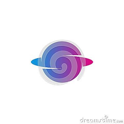 Letter S logo trendy gradient color, planet shape with orbit super tech icon, modern science logotype template design Vector Illustration