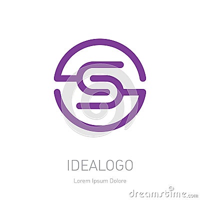 Letter S logotype. Vector symmetrical design element, logo or icon. Concept of connection. Vector Illustration