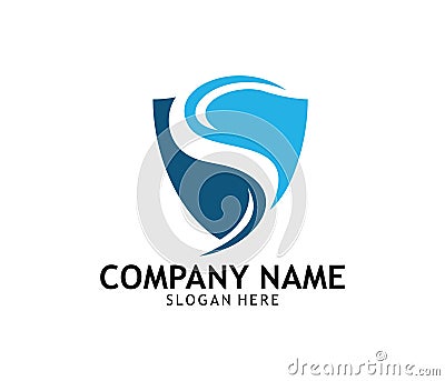 Letter s security guard shield online technology logo design Stock Photo