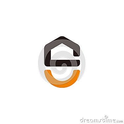 Letter s smile home shape simple geometric logo vector Vector Illustration
