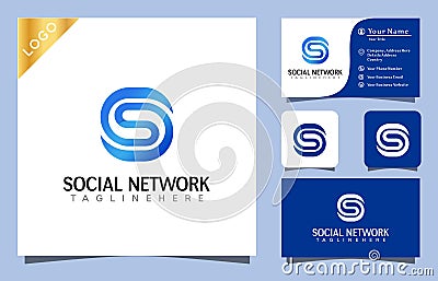 Letter S Social Network Tecnology logo design inspiration vector illustration, modern company icon business card Vector Illustration