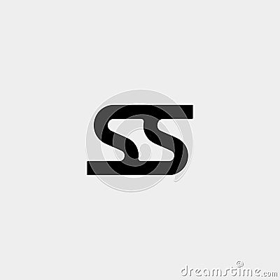 Letter S SS Logo Design Simple Vector Vector Illustration