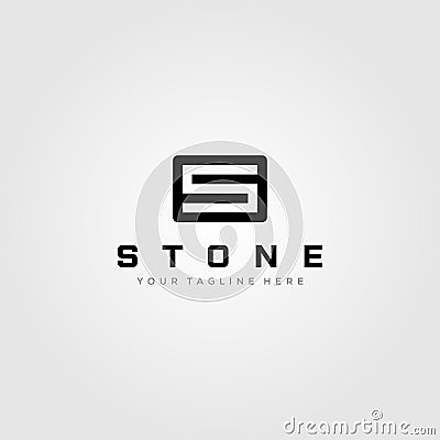 Letter s stone square logo minimalist vector illustration design Vector Illustration