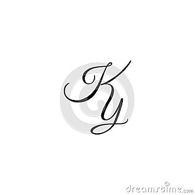 Letter script KY logo vector Vector Illustration