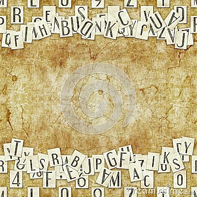 Letter seamless texture with space for text Stock Photo