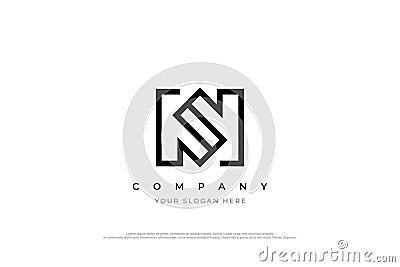 Letter SH or HS Logo Design Vector Illustration