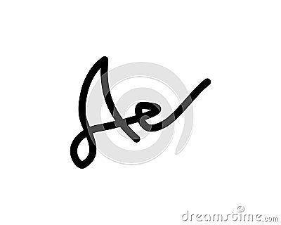 A letter signature logo Vector Illustration