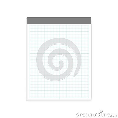 Letter size cross section note paper block - writing pad, mockup Vector Illustration