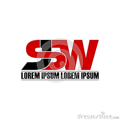 Letter SJW simple monogram logo icon design. Cartoon Illustration