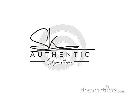 Letter SK Signature Logo Template Vector Vector Illustration