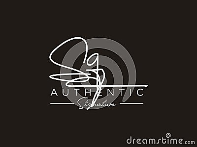 Letter SQ Signature Logo Template Vector Vector Illustration