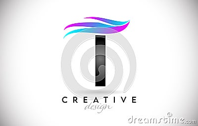 Letter T Logo with creative gradient swooshes. Creative elegant letter T with colorful vector Icon Vector Illustration