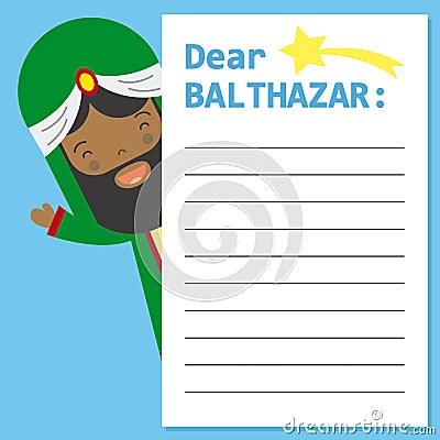 Letter to King Balthazar Vector Illustration