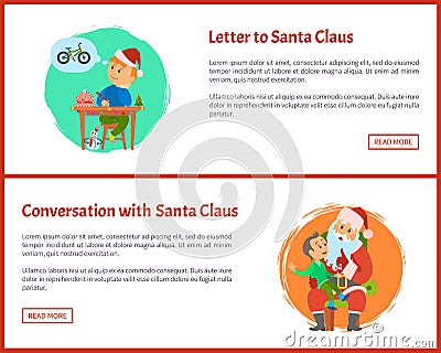 Letter to Saint Nicholas, Conversation with Santa Vector Illustration