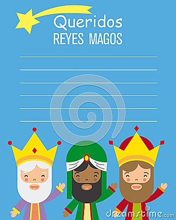 Letter to the three kings of orient Vector Illustration