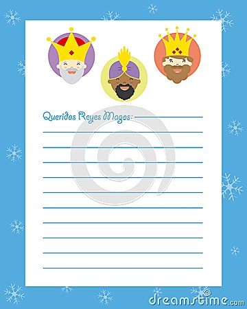 Letter to the three kings of orient Vector Illustration