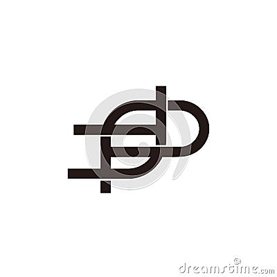 Letter tp linked flat geometric clear line design symbol logo vector Vector Illustration