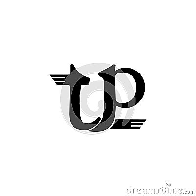 Letter tp simple linked design logo vector Vector Illustration