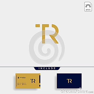 Letter TR RT T R Logo Design Simple Vector Vector Illustration