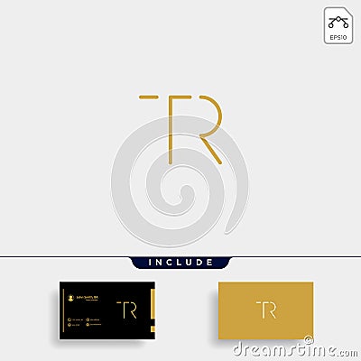 Letter TR RT T R Logo Design Simple Vector Vector Illustration