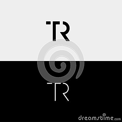 Letter TR RT T R Logo Design Simple Vector Vector Illustration