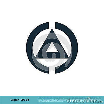 A Letter Triangle and Circle Icon Vector Logo Template Illustration Design. Vector EPS 10 Vector Illustration