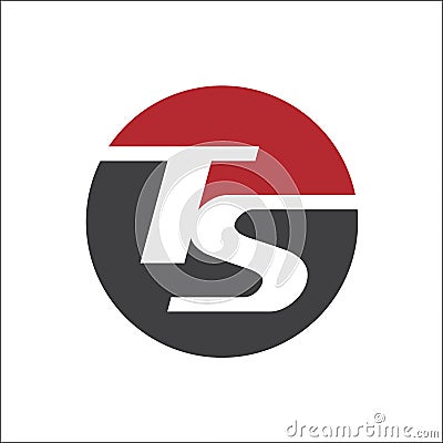 letter TS initials circle logo vector template Vector Illustration