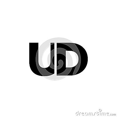 Letter U and D, UD logo design template. Minimal monogram initial based logotype Vector Illustration