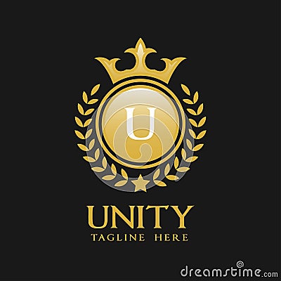 Letter U Logo - Classic Luxurious Style Logo Template Vector Illustration