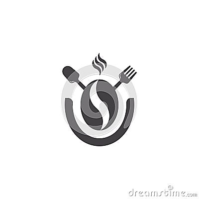 Letter u smile coffee shop food restaurant symbol logo vector Vector Illustration