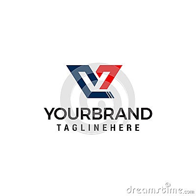 Letter V capital logo design concept template Vector Illustration