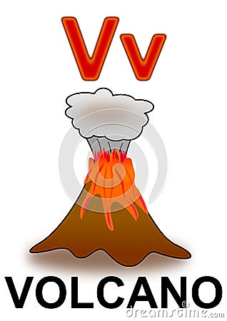 Letter V Volcano Stock Image - Image: 17945521