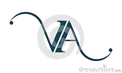 Letter VA alphabet elegant symbol design vector Vector Illustration