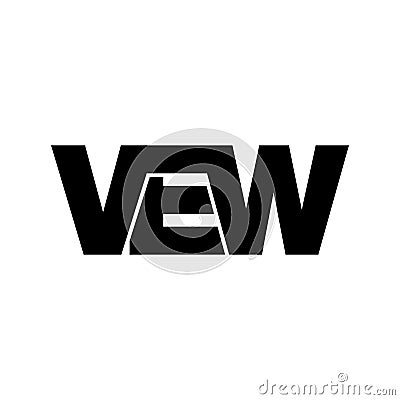 Letter VEW simple monogram logo icon design. Cartoon Illustration