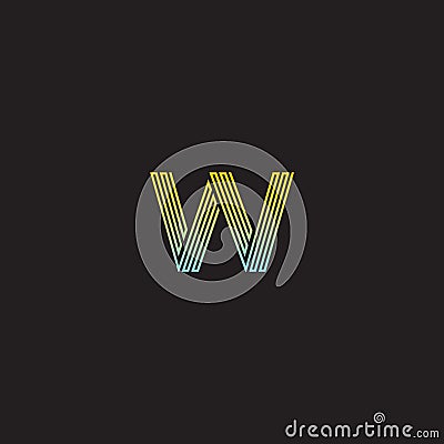 Letter W logo icon design template elements, with a black background Vector Illustration