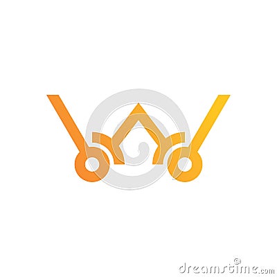 Letter w logo sign. material design, line style - Vector Vector Illustration