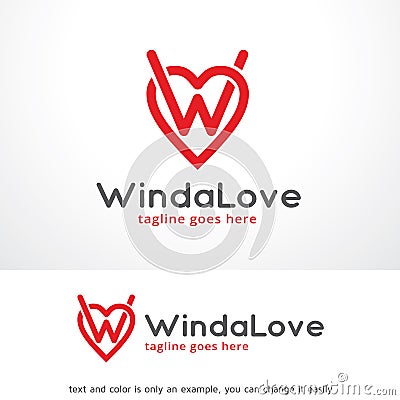 Letter W and Love Logo Template Design Vector, Emblem, Design Concept, Creative Symbol, Icon Vector Illustration