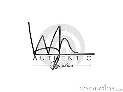 Letter WH Signature Logo Template Vector Vector Illustration