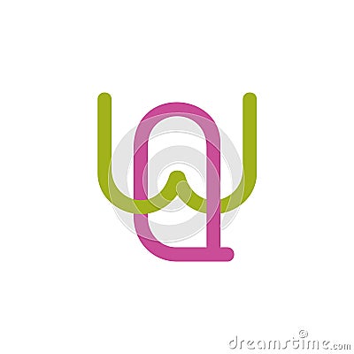 Letter wq linked colorful geometric design logo vector Stock Photo