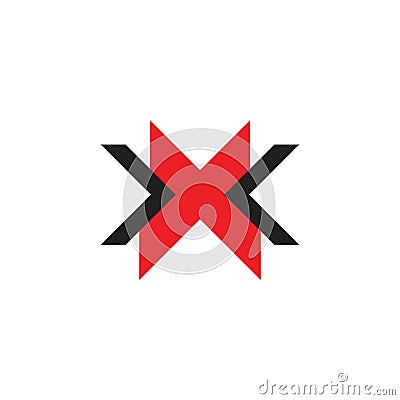 Letter x arrow center symbol logo vector Vector Illustration