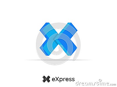 Letter x logistic delivery courier service logo. money finance o Cartoon Illustration