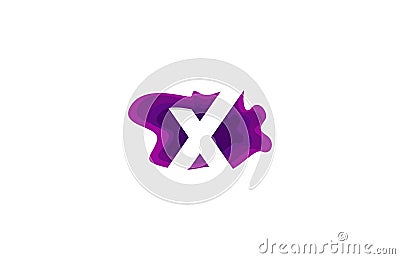 Letter X Paper Art Stylized Modern Typographic Logotype Vector Illustration