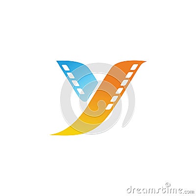 letter Y abstract bird fly film logo icon Vector Illustration